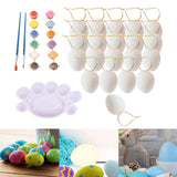 Maxbell 20 Pieces White Easter Eggs Painting Fake Easter Eggs Drawing Paintable Toys White