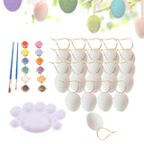 Maxbell 20 Pieces White Easter Eggs Painting Fake Easter Eggs Drawing Paintable Toys White