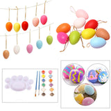 Maxbell 20 Pieces White Easter Eggs Painting Fake Easter Eggs Drawing Paintable Toys Colorful