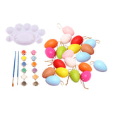 Maxbell 20 Pieces White Easter Eggs Painting Fake Easter Eggs Drawing Paintable Toys Colorful