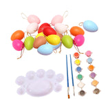 Maxbell 20 Pieces White Easter Eggs Painting Fake Easter Eggs Drawing Paintable Toys Colorful