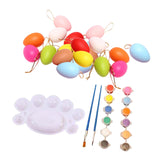 Maxbell 20 Pieces White Easter Eggs Painting Fake Easter Eggs Drawing Paintable Toys Colorful