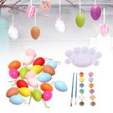 Maxbell 20 Pieces White Easter Eggs Painting Fake Easter Eggs Drawing Paintable Toys Colorful