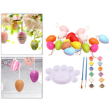 Maxbell 20 Pieces White Easter Eggs Painting Fake Easter Eggs Drawing Paintable Toys Colorful