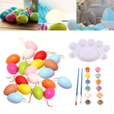 Maxbell 20 Pieces White Easter Eggs Painting Fake Easter Eggs Drawing Paintable Toys Colorful