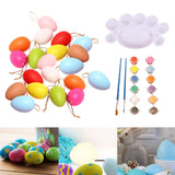 Maxbell 20 Pieces White Easter Eggs Painting Fake Easter Eggs Drawing Paintable Toys Colorful