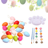 Maxbell 20 Pieces White Easter Eggs Painting Fake Easter Eggs Drawing Paintable Toys Colorful