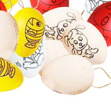 Maxbell 20 Pieces White Easter Eggs Painting Fake Easter Eggs Drawing Paintable Toys Double Sided