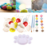 Maxbell 20 Pieces White Easter Eggs Painting Fake Easter Eggs Drawing Paintable Toys Double Sided