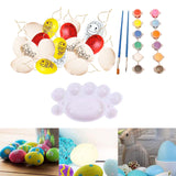 Maxbell 20 Pieces White Easter Eggs Painting Fake Easter Eggs Drawing Paintable Toys Double Sided