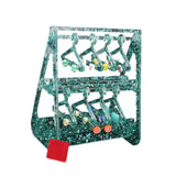 Maxbell Cute Earring Display Stand Jewelry Coat Hanger Rack for Closet Dresser Green