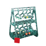 Maxbell Cute Earring Display Stand Jewelry Coat Hanger Rack for Closet Dresser Green