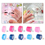 Maxbell Double Sided Tape Reusable Bubble Balloons Blowing Tape for Pinch Toy Making Pink 100cmx3cm