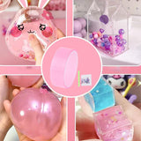Maxbell Double Sided Tape Reusable Bubble Balloons Blowing Tape for Pinch Toy Making Pink 100cmx3cm