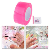 Maxbell Double Sided Tape Reusable Bubble Balloons Blowing Tape for Pinch Toy Making Pink 300cmx3cm