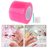 Maxbell Double Sided Tape Reusable Bubble Balloons Blowing Tape for Pinch Toy Making Pink 100cmx5cm