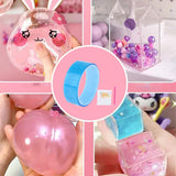 Maxbell Double Sided Tape Reusable Bubble Balloons Blowing Tape for Pinch Toy Making Blue 100cmx3cm