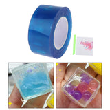 Maxbell Double Sided Tape Reusable Bubble Balloons Blowing Tape for Pinch Toy Making Blue 300cmx3cm