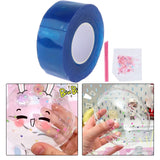 Maxbell Double Sided Tape Reusable Bubble Balloons Blowing Tape for Pinch Toy Making Blue 500cmx3cm