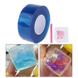 Maxbell Double Sided Tape Reusable Bubble Balloons Blowing Tape for Pinch Toy Making Blue 500cmx3cm