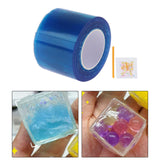 Maxbell Double Sided Tape Reusable Bubble Balloons Blowing Tape for Pinch Toy Making Blue 300cmx5cm