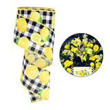 Maxbell Lemons Wired Ribbon DIY Printed Wreath Home Decor Hair Bows Making Crafts