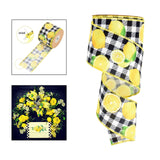 Maxbell Lemons Wired Ribbon DIY Printed Wreath Home Decor Hair Bows Making Crafts