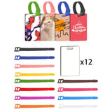 Maxbell 12x Sublimation Blank Luggage Tags DIY Label ID Card Bag Double Sided White