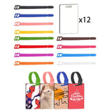 Maxbell 12x Sublimation Blank Luggage Tags DIY Label ID Card Bag Double Sided White