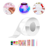 Maxbell Bubble Balloons Blowing Non Marking Tape with Straws Sticky for DIY Crafting 45pcs