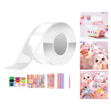 Maxbell Bubble Balloons Blowing Non Marking Tape with Straws Sticky for DIY Crafting 45pcs