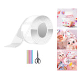 Maxbell Bubble Balloons Blowing Non Marking Tape with Straws Sticky for DIY Crafting 12pcs