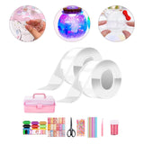 Maxbell Bubble Balloons Blowing Non Marking Tape with Straws Sticky for DIY Crafting 49pcs