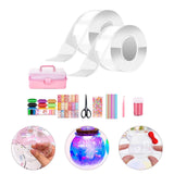 Maxbell Bubble Balloons Blowing Non Marking Tape with Straws Sticky for DIY Crafting 49pcs