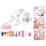 Maxbell Bubble Balloons Blowing Non Marking Tape with Straws Sticky for DIY Crafting 49pcs