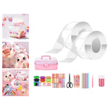Maxbell Bubble Balloons Blowing Non Marking Tape with Straws Sticky for DIY Crafting 49pcs