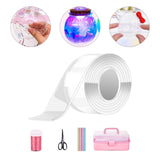 Maxbell Bubble Balloons Blowing Non Marking Tape with Straws Sticky for DIY Crafting 14pcs