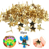 Maxbell 50Pcs Metal Mini Brads Stamping Paper Fasteners Brads for Scrapbook Office