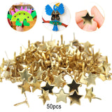 Maxbell 50Pcs Metal Mini Brads Stamping Paper Fasteners Brads for Scrapbook Office