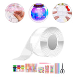 Maxbell Blow Bubbles Double Sided Tape Traceless Sticky Tape Sensory Toy DIY Crafts Tape with Full Tools