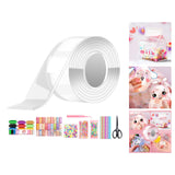 Maxbell Blow Bubbles Double Sided Tape Traceless Sticky Tape Sensory Toy DIY Crafts Tape with Full Tools
