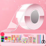 Maxbell Blow Bubbles Double Sided Tape Traceless Sticky Tape Sensory Toy DIY Crafts Tape with Full Tools