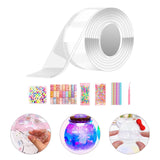 Maxbell Blow Bubbles Double Sided Tape Traceless Sticky Tape Sensory Toy DIY Crafts Tape with 34PCS