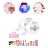Maxbell Blow Bubbles Double Sided Tape Traceless Sticky Tape Sensory Toy DIY Crafts Tape w Box and Tools