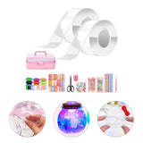 Maxbell Blow Bubbles Double Sided Tape Traceless Sticky Tape Sensory Toy DIY Crafts Tape w Box and Tools