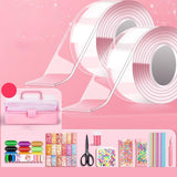 Maxbell Blow Bubbles Double Sided Tape Traceless Sticky Tape Sensory Toy DIY Crafts Tape w Box and Tools