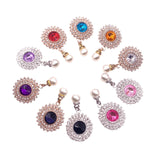 Maxbell 10x Round Rhinestone Pendants Sewing Embellishments Brooch for DIY Bags