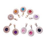 Maxbell 10x Round Rhinestone Pendants Sewing Embellishments Brooch for DIY Bags