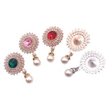 Maxbell 10x Round Rhinestone Pendants Sewing Embellishments Brooch for DIY Bags