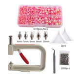 Maxbell Pearl Handmade Setting Machine Handmade DIY Craft Accessories for Cap Punch Rose Red